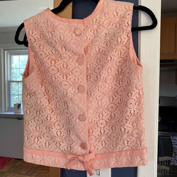 Vintage Light Pink Lace Top - Picture 2 of 3